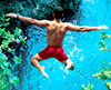 Cliff diver in Negril