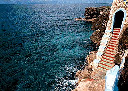 Steops leading to caves in Negril